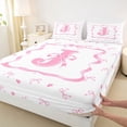 thumbnail image 4 of Erosebridal Kid Cute Bowknot Bed Sheets, Initial J Letter King Sheets, 4 Pieces, 4 of 5