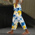 thumbnail image 2 of YUANGUANST Womens Dress Pants Women's Spring And Summer Casual 3D Printed Back Pocket Cotton And Linen Pants Office Slacks, 2 of 4