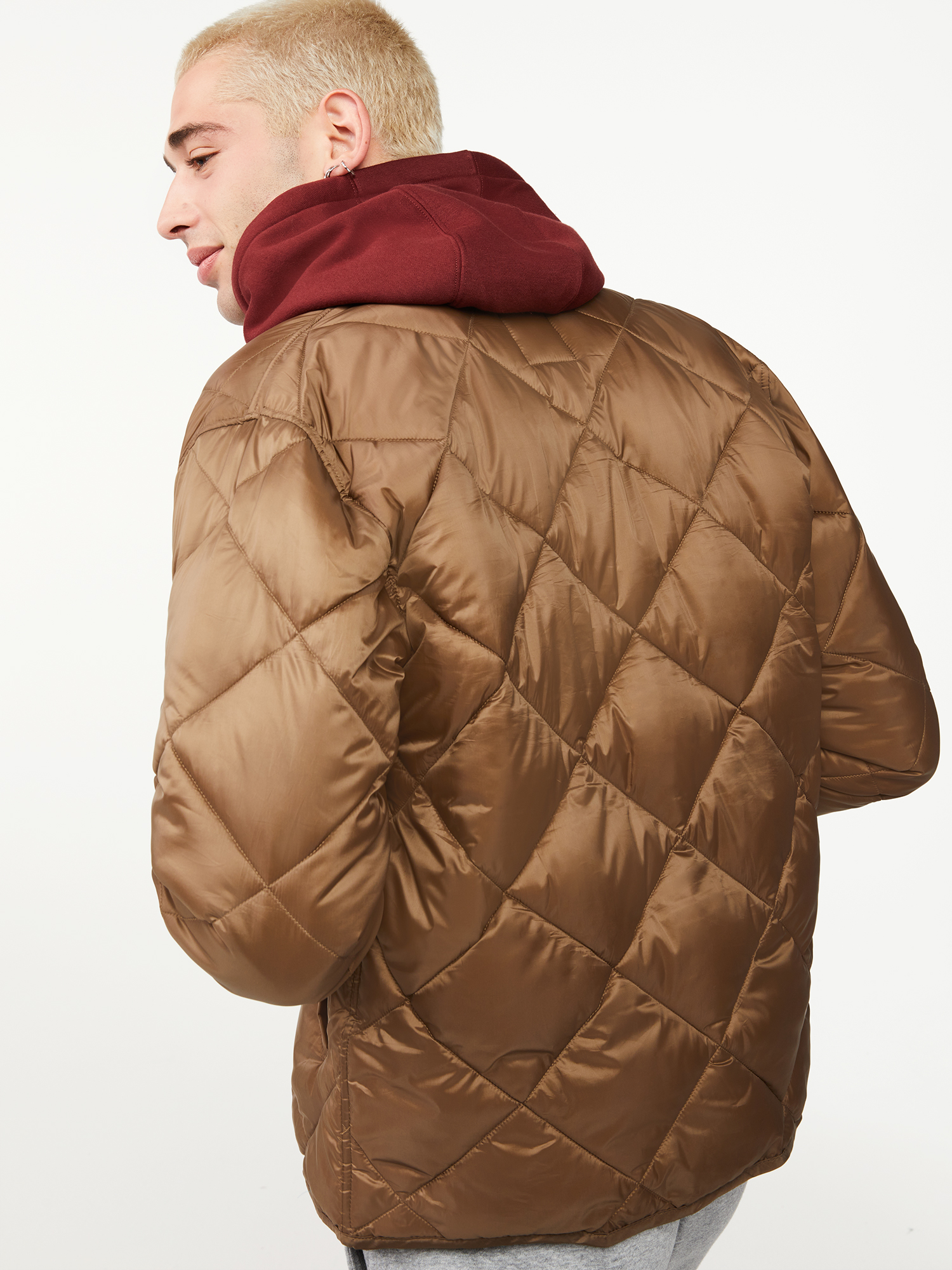 Free Assembly Men's Quilted Bomber Jacket - image 4 of 6