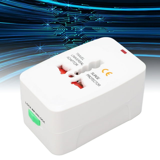 Universal Travel Adaptor, Small And Light Scratch Resistance Power Converter 2 USB Ports 100-240VAC Wide Application For Worldwide Journey