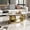 Gold, variant on Holaki 49.2" Oval Coffee Table, Modern Faux Marble Coffee Table with Sintered Stone Tabletop, Large Unique Center Table with Gold Stainless Steel Base for Living Room, Gray
