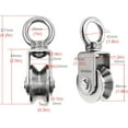 thumbnail image 2 of Polea de acero inoxidable resistente para perros, bloque de polea giratoria con cojinete dúplex de grado 304 para cable de acero, adecuada para gimnasio en casa, tirolina, capacidad de carga de 800, 2 of 5