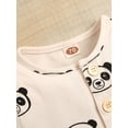 thumbnail image 4 of Newborn Baby Sleeveless Romper, Panda Printed Button Round Neck Overalls, Casual Simple Jumpsuit, 4 of 9