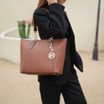 thumbnail image 6 of MKF Collection Ximena Vegan Leather Women's Tote Bag & Wristlet Wallet, Classy Shoulder Purse Handbag by Mia K - Cognac, 6 of 11