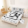 thumbnail image 2 of Erosebridal Black Bow Letter S Bed Sheets, Princess Cartoon Style King Sheets, 4-Piece, 2 of 5