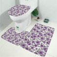 thumbnail image 2 of Pioneer Flower Floral Print Pattern Bathroom Rugs Sets 3 Piece,Toilet Cover Set,Absorbent Non Slip Bathroom Mats Sets with U-Shaped Contour Rug Toilet Rug Set, 2 of 5