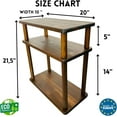 thumbnail image 2 of Handcrafted Solid 3-Tier Narrow Side Table, 10 Inch Pine Wood End Table for Living Room with Storage, Slim Bedside Table for Small Spaces, Nursery, Bedroom, Office (Chestnut, Low), 2 of 10