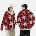 thumbnail image 6 of Fotbe Snowflakes On A Buffalo Plaid Men's Women's UPF 50+ Sun Protection Jacket Hooded Cooling Shirt with Pockets Hiking Outdoor Performance-XX-Large, 6 of 9