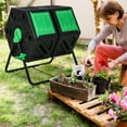 thumbnail image 4 of Costway Dual Chamber Compost Tumbler Outdoor Rotating Chamber Compost Bin 34.5 Gallon, 4 of 10
