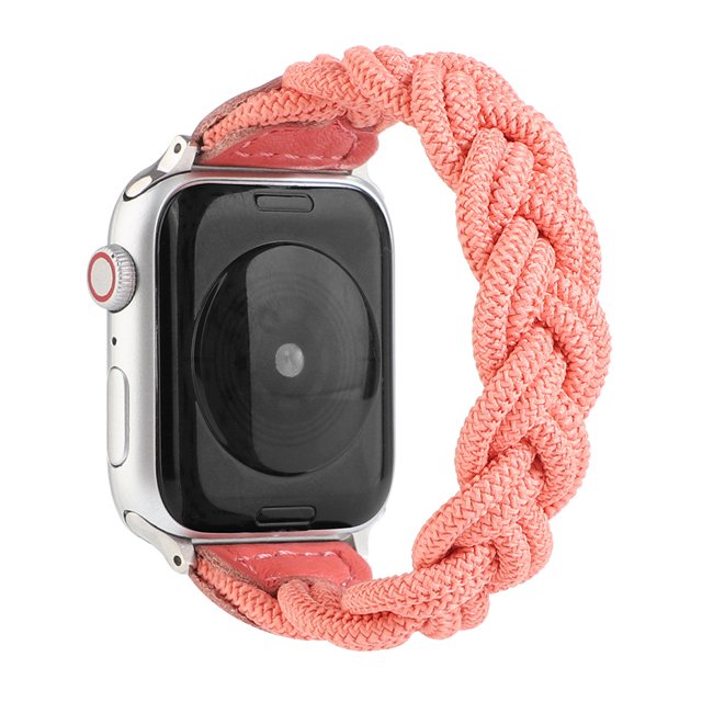 Compatible con Apple Watch6 con correa elástica de nailon trenzado de Apple, muñequera integrada elástica, rosa ShuxiuWang 9024715374066