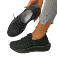 thumbnail image 4 of Domzle Women's Walking Shoes Slip On Tennis Sneakers Gym Workout Lightweight Non Slip Mesh Breathable Running Shoes for Women Black, 4 of 7