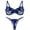 Blue, variant on Bra and Panty Sets for Women Matching Underwear Bralettes Lace Mesh Push Up V Neck trappy Floral Embroidered Breathable Underwear 2 Piece Black M