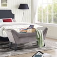 thumbnail image 2 of Foredo Velvet Upholstered Accent Bench with Arms, Gray, 2 of 8