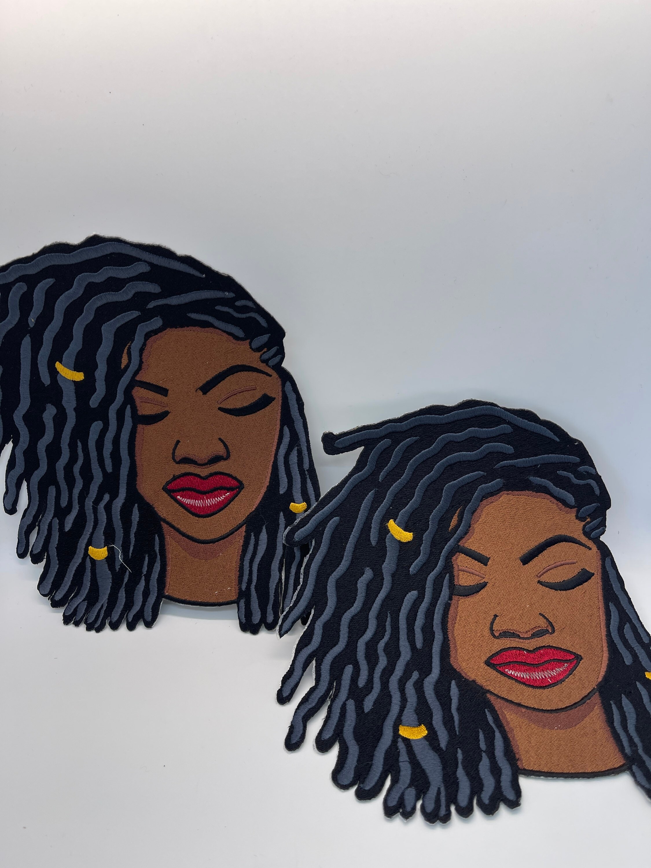 Loc Diva, 9", Iron on Patch, Queen, Embroidery Design, Loc Queen, Sew on Patch, AppliquÃ©, Cool Patch, Gift for her, Vintage, Jacket Patch