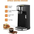 thumbnail image 3 of Single Serve Coffee Maker, with Strength and One-Button Fast Brew,Cup Pod Coffee Maker for Capsule,Ground & Tea,Portable Coffee Maker for Home Office RV Camping, Auto Shut Off,Adjustable Tray, 3 of 6