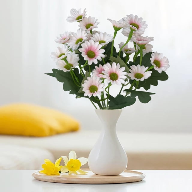 2 jarrones con flores artificiales para decoración del hogar, ideales para bodas y fiestas. Flores falsas en jarrones con un toque festivo.,Wsvlmg