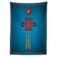 thumbnail image 3 of Ambesonne Chinese New Year Tablecloth Rectangular Table Cover, Hanging Knot, 52"x70", Yellow Blue Red, 3 of 4