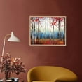 thumbnail image 2 of Nawypu Large Framed Wall Art for Living Room Bedroom Modern Wall Decor of Red Leaves White Birch Tree Painting Artwork Wall Decoration with Soild Wood Dark Framed Easy to Hang for Home Wall Art, 2 of 4