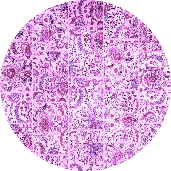 Ahgly Company Indoor Round Persian Purple Traditional Area Rugs, 6' Round
