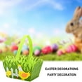 thumbnail image 7 of LSLJS Green Grass Easter Basket, Easter Decorations Non-Woven Felt Easter Eggs Basket with Bunny and Chicken Pattern Easter Egg Hunt Candy Treat Tote Bags Spring Table Decor Storage Container, 7 of 7