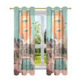 thumbnail image 7 of Yayeee Window Curtains Light Filtering 63"x52" Grommet Panel Pair Home Living Room Decor, Retro UFO, 7 of 7