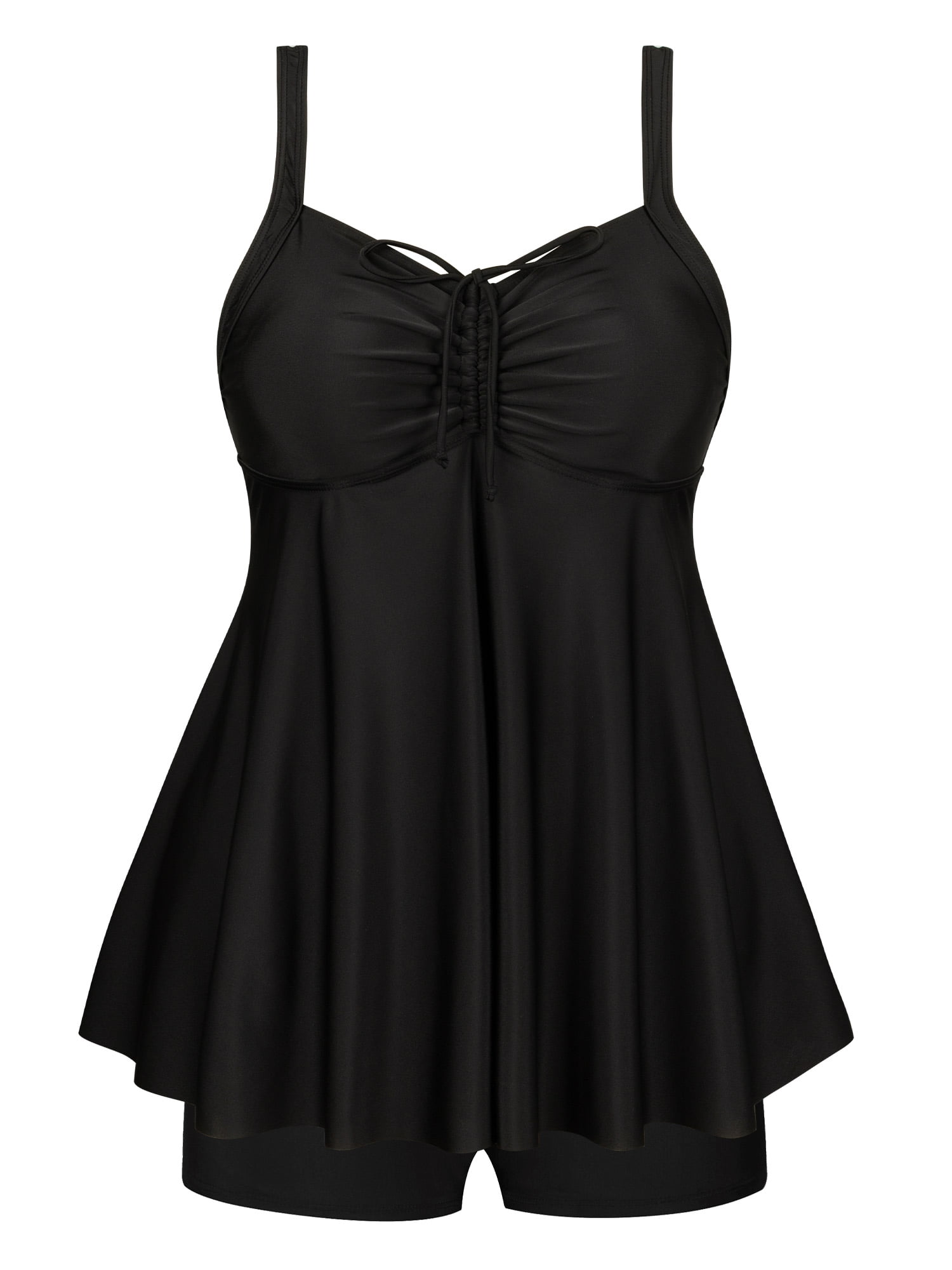 Women Plus Size Two Piece Swimsuits Flowy Tankini Swim Dress