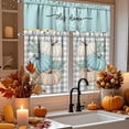 thumbnail image 3 of Fall Pumpkin Kitchen Window Curtains,Farmhouse Style Cafe Curtains Over Sink,Thanksgiving Bathroom Bedroom Living Room Window Tier and Valance 3 Pieces Set, 3 of 6