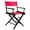 Red, variant on Filmcraft Studio Director's Chair, 18" Dining Height, Black Finish with Blue Canvas