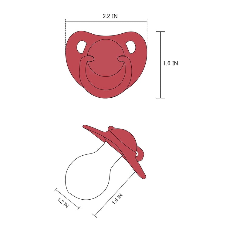 Landofgenie Adult Pacifier - Large Shield, Transparent Bear Design, Silicone, BPA-Free