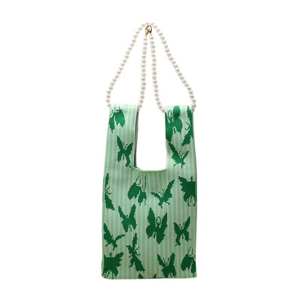 Bandolera Transpirable Mariposa Tote Bolso de Muñeca Cadena de Perlas Duradera Lady Party FLhrweasw Nuevo