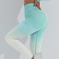 thumbnail image 6 of Leggings for Women Gradient Color Workout High Waist Hip Lifting Seamless Yoga Pants Running Gym Leggings (M, Green), 6 of 6