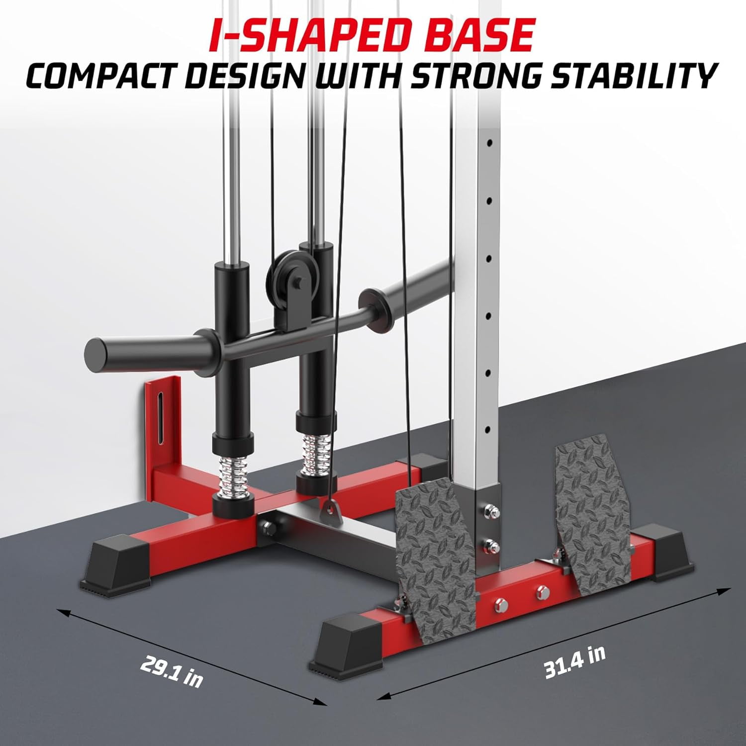 LAT Pulldown Machine, LAT Cable Machine with High and Low Pulley Station, Row Cable Machine Home Gym with Leg Support, Tricep Workout Equipment