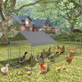 thumbnail image 7 of Large Metal Chicken Coop Chicken Run with Cover, Portable Poultry Cage Walk in Hen House, Outdoor Backyard Farm Animal Enclosure Crate Pet Playpen Exercise Pen for Rabbit Duck, 7 of 7
