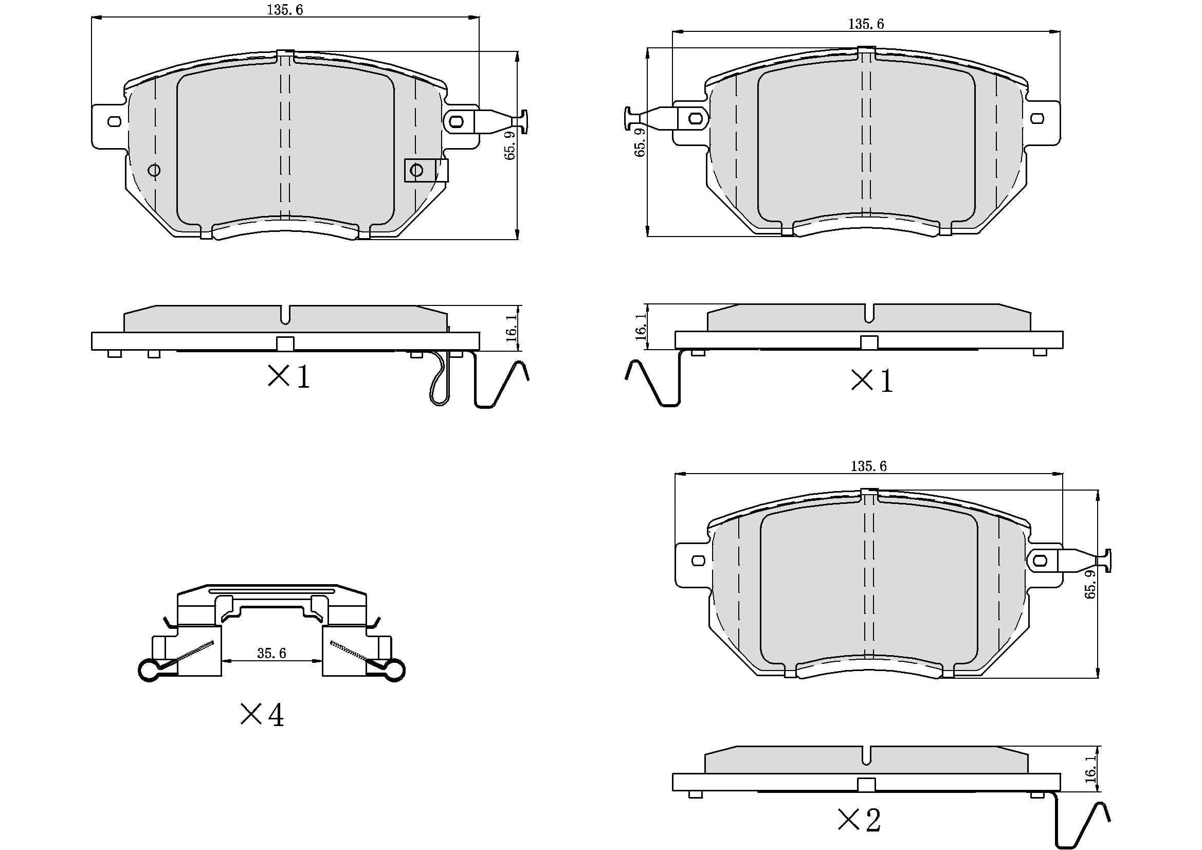 UltraHC 700 Brake Pad Set, Front HC7.0969.0.C, Nissan Murano 2007-2003