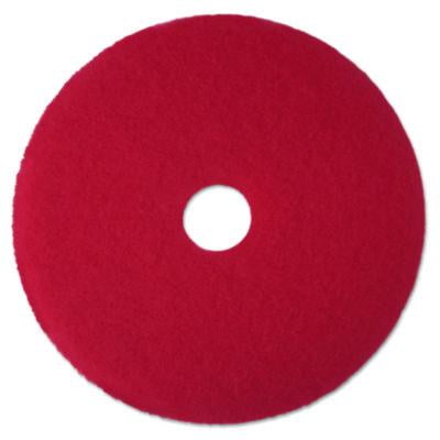 Low-Speed Buffer Floor Pads 5100, 13" Diameter, Red, 5/carton