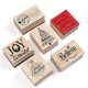thumbnail image 1 of Set de 6 sellos navideños de goma de madera de Watersay, 1 of 5