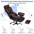 thumbnail image 5 of Hoffree Big and Tall Office Chair 450lbs, Executive Computer Desk Chair with Massage Ergonomic  Leather Chair with Footrest Reclining Desk Office Chair with Lumbar Support for Home Office, 5 of 10