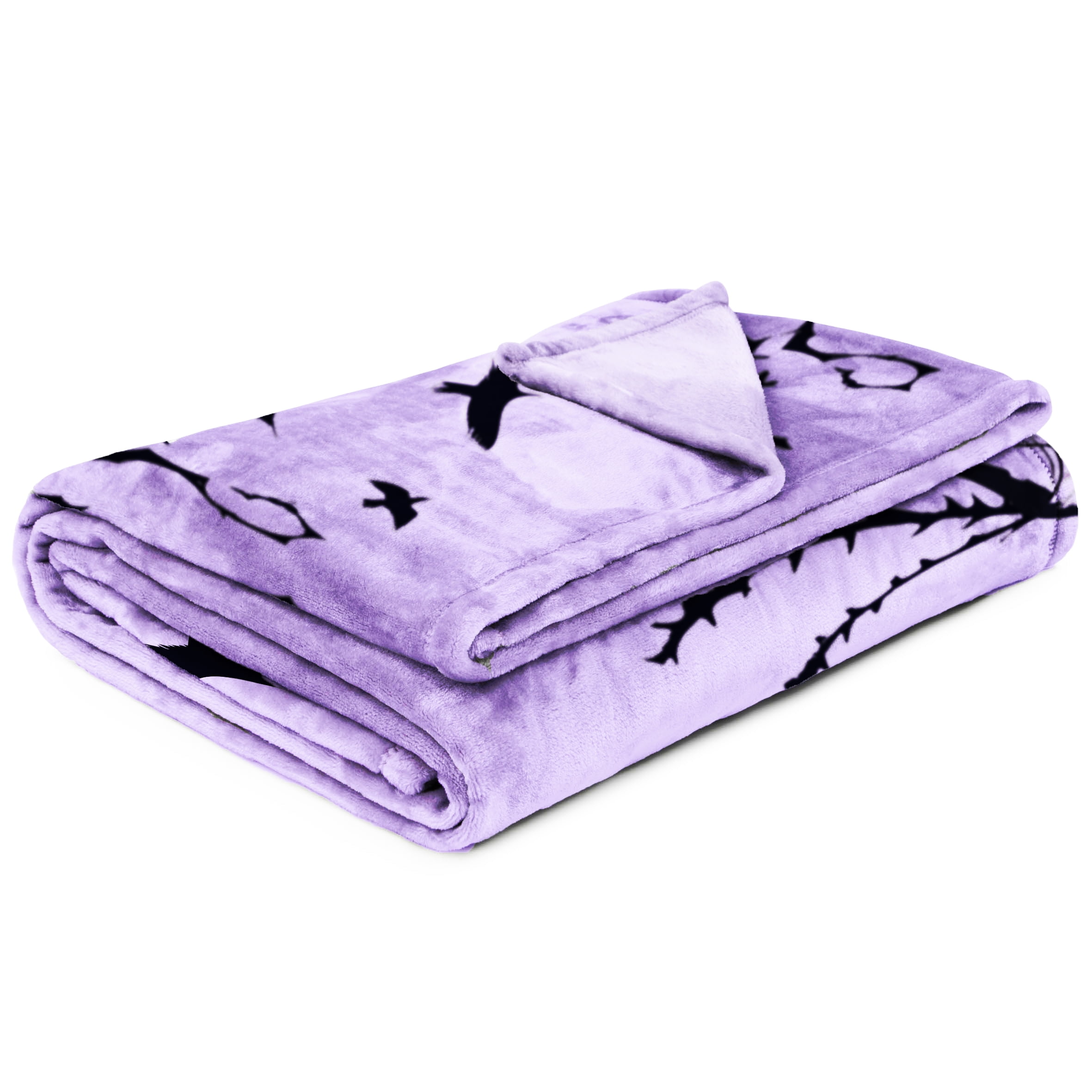 Wednesday Addams Floral Skulls 62" x 90" Silk Touch Throw Blanket, Kids, Polyester, Purple, MGM