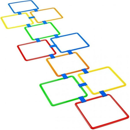 

Customizable Layout Hopscotch Set Portable Fun Conditioning Agility Training Soft Durable Plastic 10 Rings + 10 Connectors For Indoor Outdoor Use Colorful