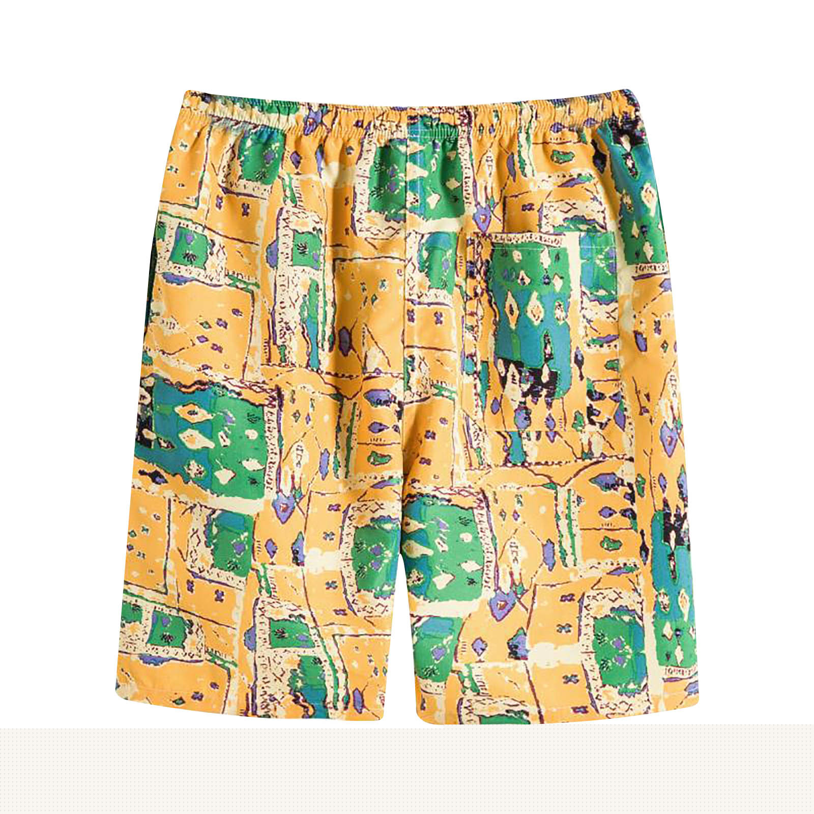 thumbnail image 3 of Nrmvnmi Men's Hawaiian Floral Prints Beach Shorts Elastic Waist Drawstring Lightweight Summer Casual Shorts with Pocket Father's Day Gifts For Dad ,4th of July Gifts for Men, 3 of 3