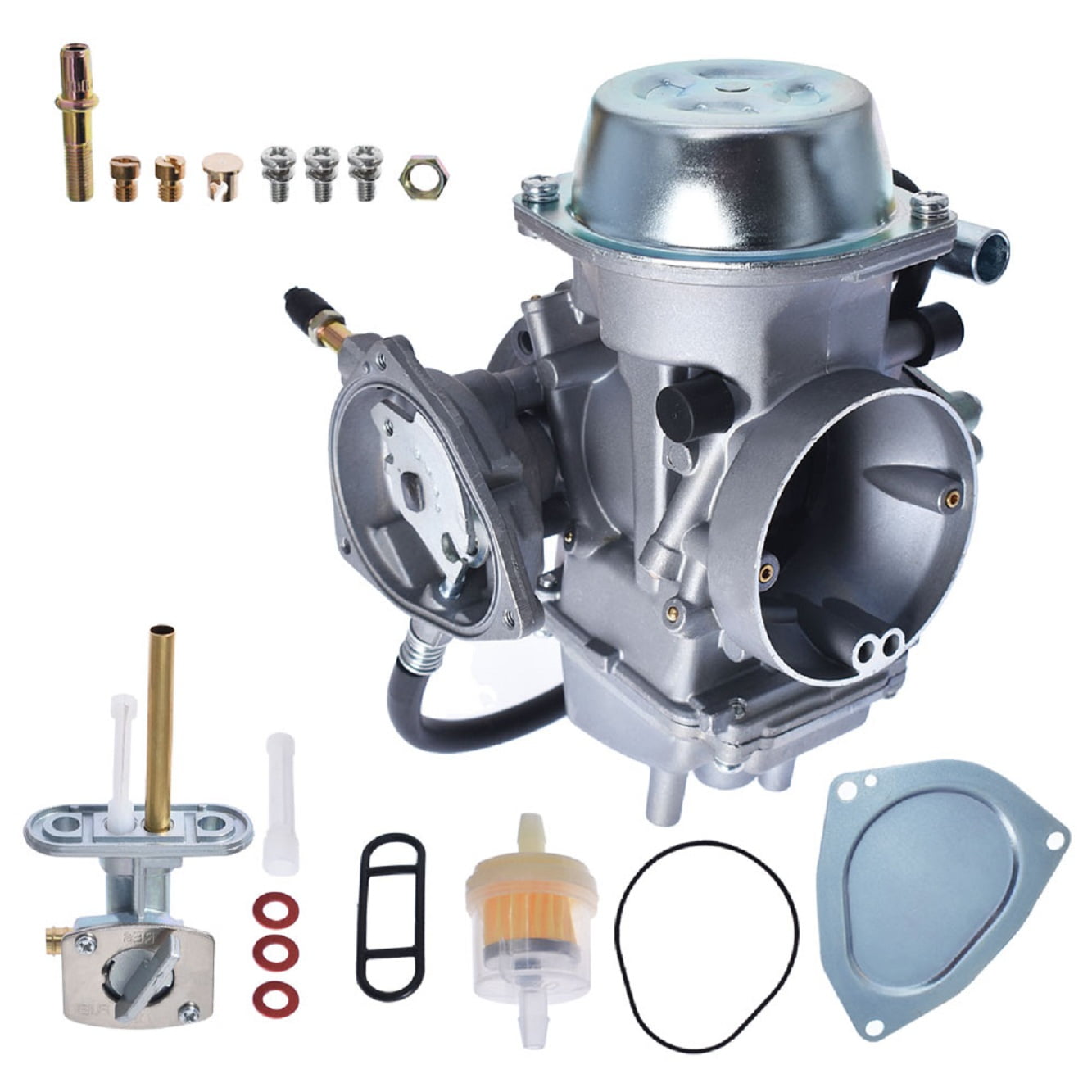 Carburetor Carb Assembly Fits for Yamaha Grizzly 600 19982001 with Fuel Petcock Replaces 2GU