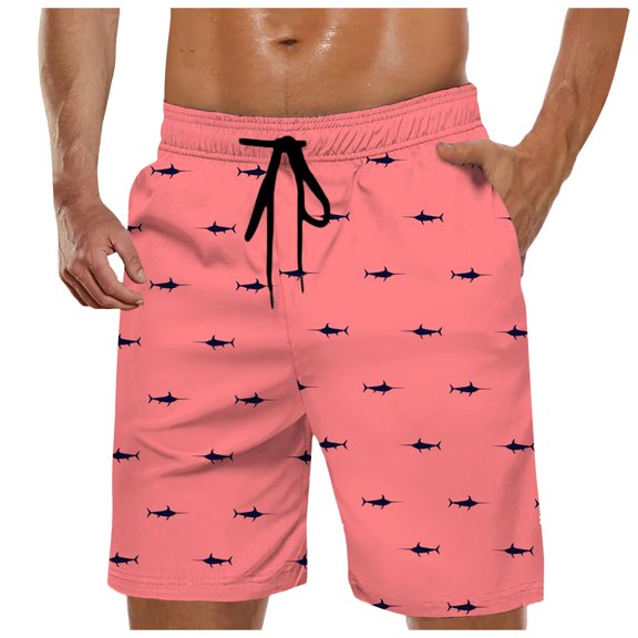 CHENge Swim Shorts Men Breathable Funny/novelty Print Quick-Dry Beach Swimming Shorts with Pockets Upf 50 Sun Protection Beach Wear