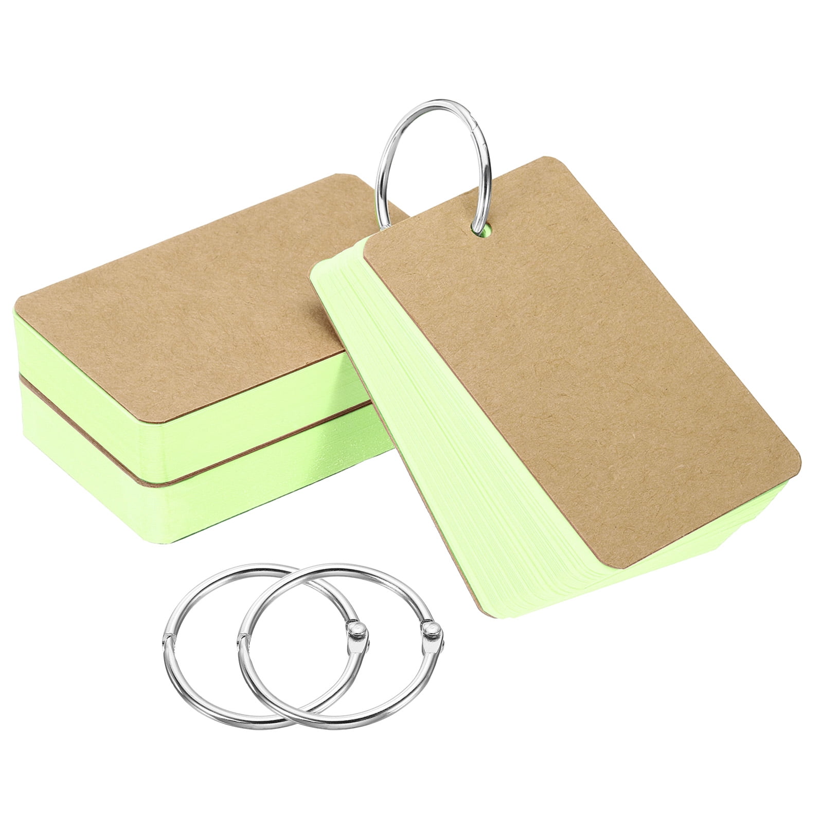 Uxcell 3.5" x 2" Blank Flash Cards with Rings Study Cards Index Cards