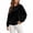 Black, variant on Enjoytime Crewneck Sweatshirts Women Long Sleeve Velvet Pullover Tops Solid Trendy Casual Soft Oversized Sweatshirt