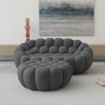 thumbnail image 3 of Sodrens 79.53" Bubble Couch with Single Seat,Modern Upholstered Mesh Fabric Lazy Floor Sofa,3D Honeycomb Shape Bubble Sofa Curved Couch for Living Room,Office,Apartment,No-Assembly(Dark Grey), 3 of 7