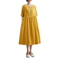 thumbnail image 1 of Vestido suelto de mujer con bolsillos Manga corta Vestido informal de vacaciones MABOTO Vestido, 1 of 7