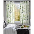 thumbnail image 3 of Green Leaves Sheer Curtains 45 Inch Length 2 Panels Set for Living Room/Bedroom, Summer Botanical Farmhouse Leaf Watercolor Kitchen Curtains Grommet Semi-Sheer Curtains Window Treatments 42"x45"x2, 3 of 7