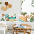 thumbnail image 3 of Tropical Beach Outdoor Pillow Covers 18x18 Inch Set of 4 Summer Palm Hawaii Decorative Pillowcase Soft Velvet Cushion Covers for Couch Sofa Garden Yard Home Decor, 3 of 5