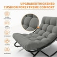 thumbnail image 4 of Outdoor Papasan Rocking Chair with Removable Cushion, Adjustable Swing Range, 450 Lbs Capacity Rust-Resistant Metal Frame Oversized Patio Egg Rocking Chair, for Patio Garden, Living Room, 4 of 7