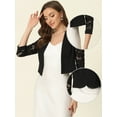 thumbnail image 2 of DARING DIVA Women's Lace Panel Crop Bolero Shrug Dress for Work Office XL Black, 2 of 7